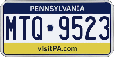 PA license plate MTQ9523