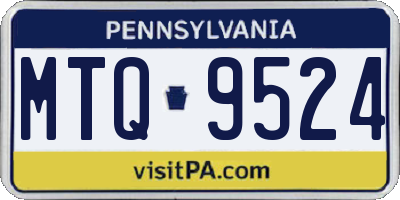 PA license plate MTQ9524