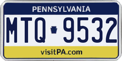 PA license plate MTQ9532
