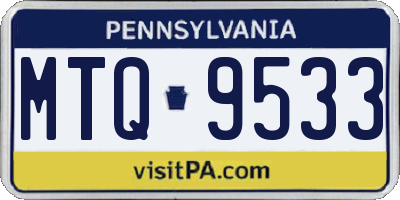 PA license plate MTQ9533