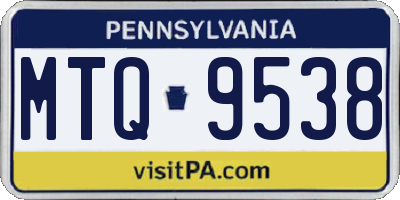 PA license plate MTQ9538