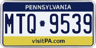 PA license plate MTQ9539