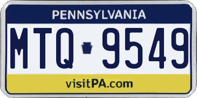PA license plate MTQ9549