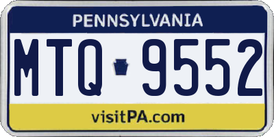 PA license plate MTQ9552