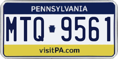PA license plate MTQ9561