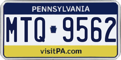 PA license plate MTQ9562