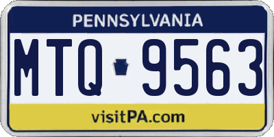 PA license plate MTQ9563
