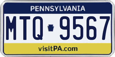 PA license plate MTQ9567