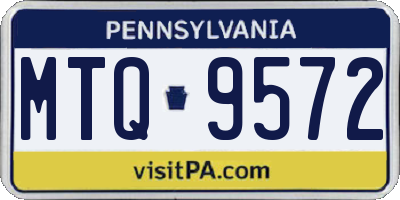 PA license plate MTQ9572