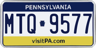 PA license plate MTQ9577
