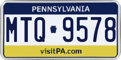 PA license plate MTQ9578