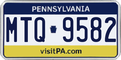 PA license plate MTQ9582