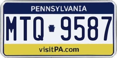 PA license plate MTQ9587