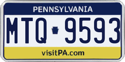 PA license plate MTQ9593