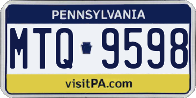 PA license plate MTQ9598