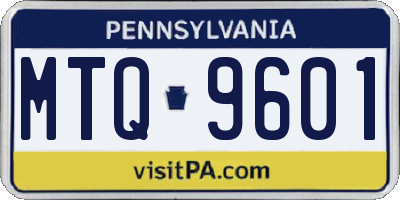 PA license plate MTQ9601