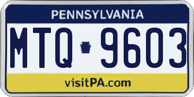 PA license plate MTQ9603