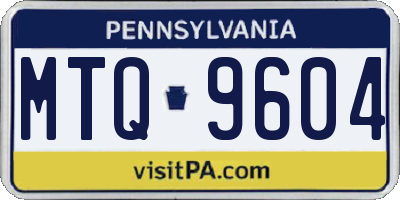 PA license plate MTQ9604