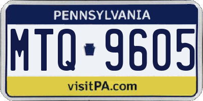 PA license plate MTQ9605