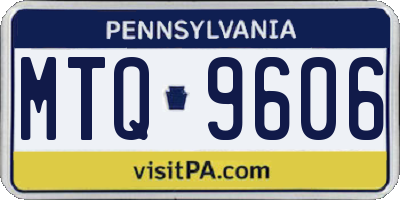 PA license plate MTQ9606