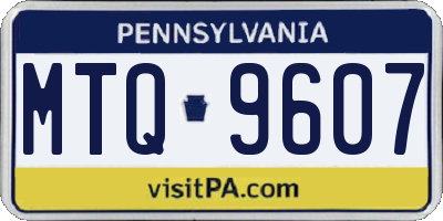 PA license plate MTQ9607
