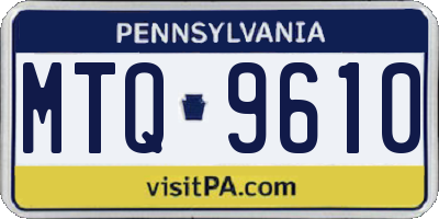 PA license plate MTQ9610