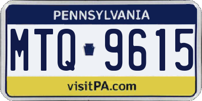 PA license plate MTQ9615
