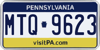PA license plate MTQ9623