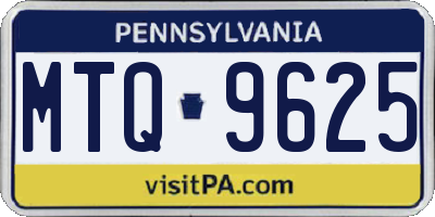 PA license plate MTQ9625