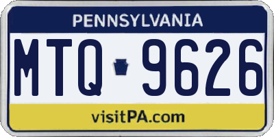 PA license plate MTQ9626