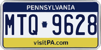 PA license plate MTQ9628