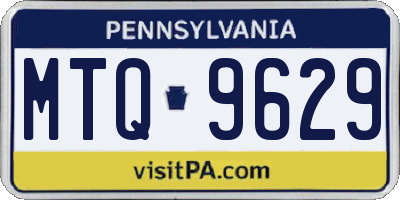 PA license plate MTQ9629