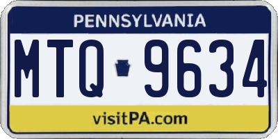 PA license plate MTQ9634