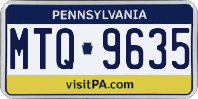 PA license plate MTQ9635