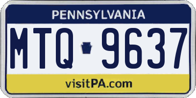PA license plate MTQ9637