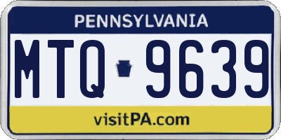 PA license plate MTQ9639