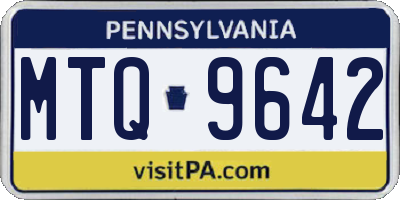 PA license plate MTQ9642