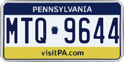 PA license plate MTQ9644