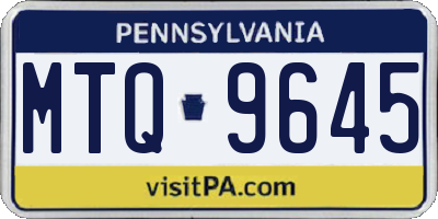 PA license plate MTQ9645