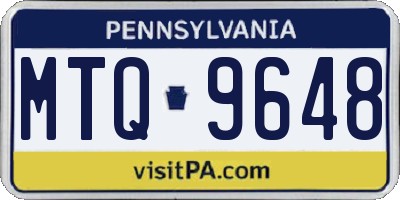 PA license plate MTQ9648