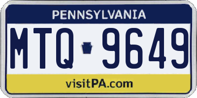 PA license plate MTQ9649