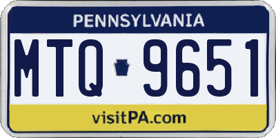 PA license plate MTQ9651
