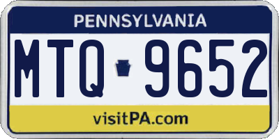 PA license plate MTQ9652