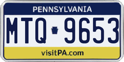 PA license plate MTQ9653