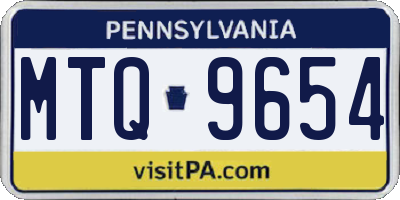 PA license plate MTQ9654