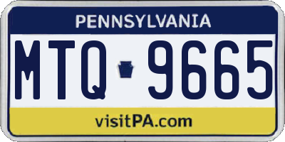 PA license plate MTQ9665