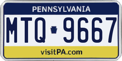 PA license plate MTQ9667