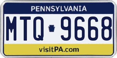 PA license plate MTQ9668