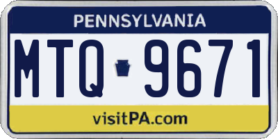 PA license plate MTQ9671