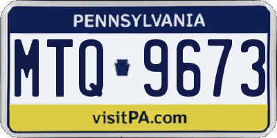 PA license plate MTQ9673